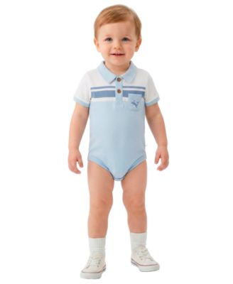 Baby Boys' Short-Sleeve Bodysuits with Crochet Whale Rattle, 2-Pack 