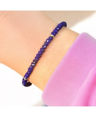 Lapis Bead Bracelet 14K Gold