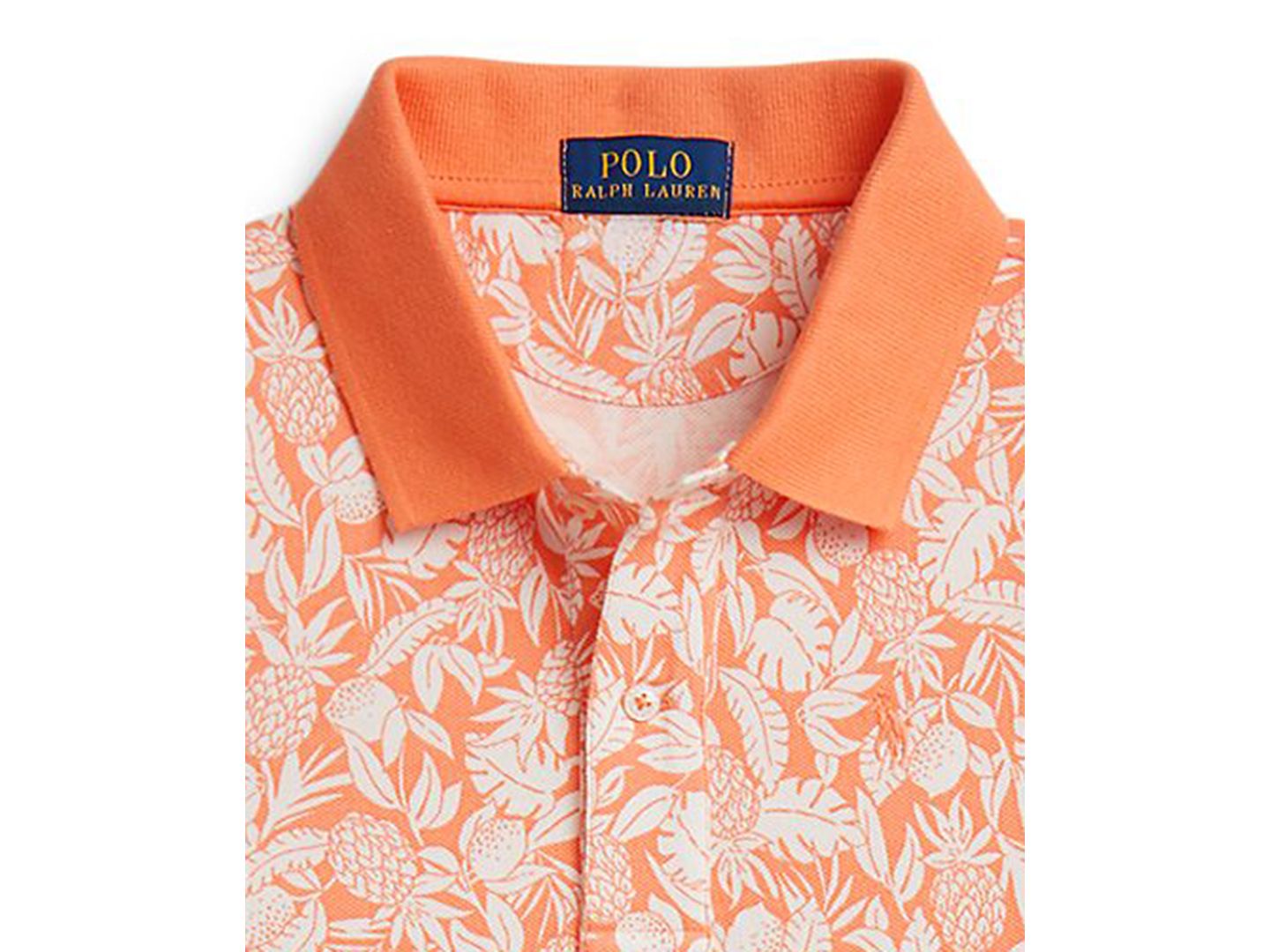 Платье Polo Ralph Lauren Pineapple Faux-Wrap Mesh Polo Dress для девочек, цвет: Оранжевый с принтом — фото 3
