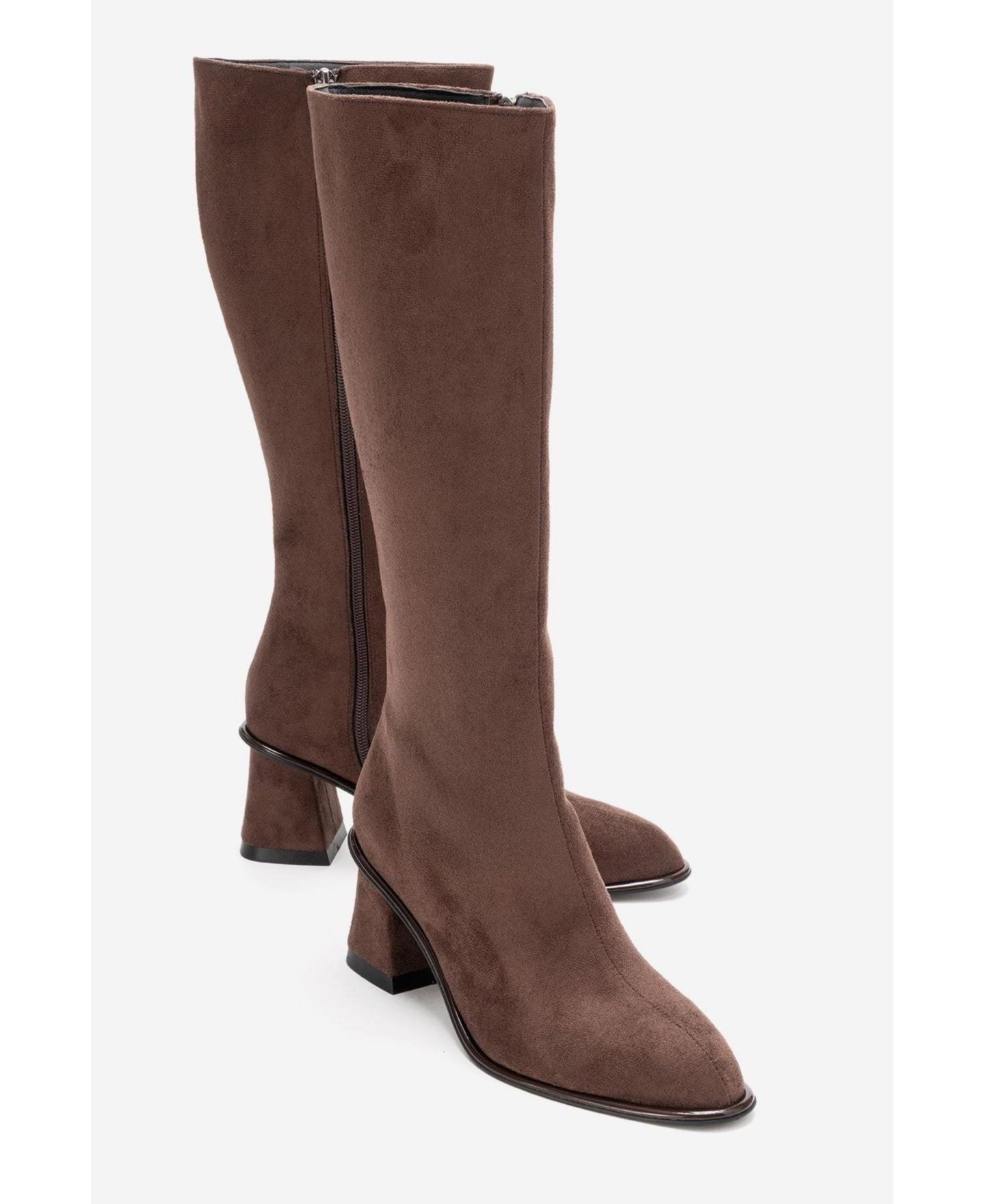 Женские ботинки Prologue Shoes Paradis Block Heel Knee High, цвет: Коричневый замшевая искусственная кожа — фото 2