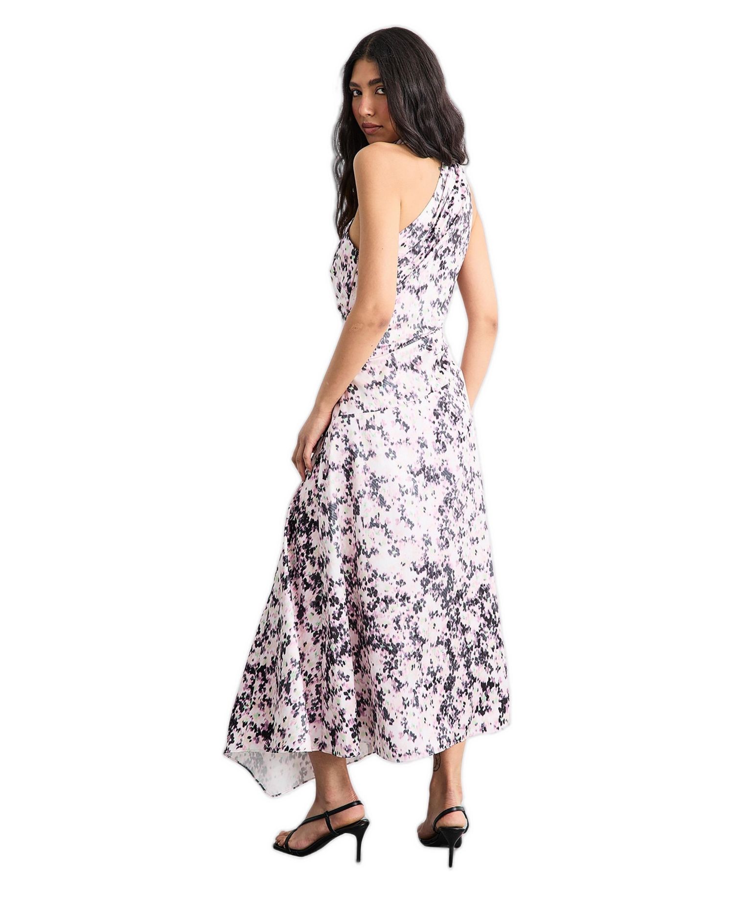 Women's Scarf Tie Asymmetric Maxi Dress