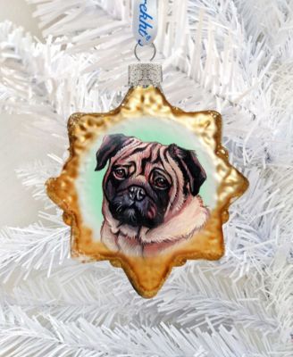 Cute Pug Mercury Holiday Ornament