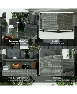 4 Piece Patio Furniture Set, Loveseat, Chairs & Table