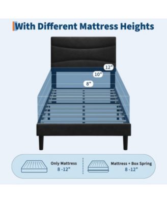 Twin XL Size Bed Frame with Headboard, Velvet Upholstered Platform Bed Frame No Box Spring Needed with Under-Bed Storage