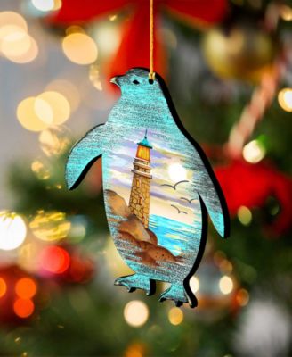 Penguins Wooden Ornaments Set of 2