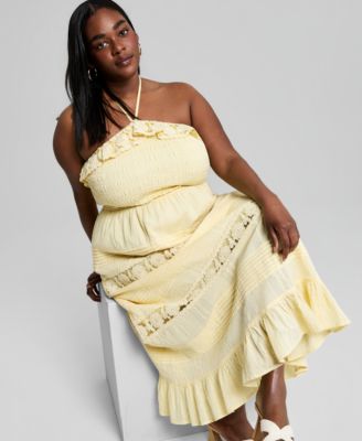 beige lace dress plus size Plus Size Celeste Lace Cutout Dress- Ivory 3X / Ivory at Curvy Sense