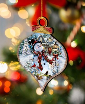 An Old Fashioned Christmas Drop Wooden Ornaments, Set of 2