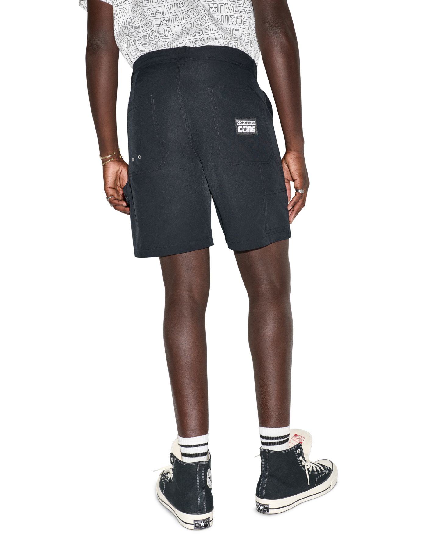 Мужские шорты Converse Regular-Fit Double Knee, цвет: Чёрный — фото 6