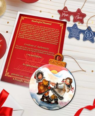 Arctic Friendship Wooden Christmas Ornament Set of 2