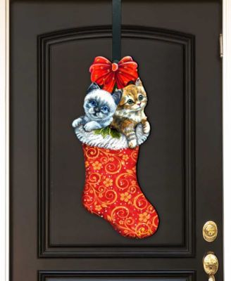 Kitty Cats Christmas Stacking Christmas Door Hanger