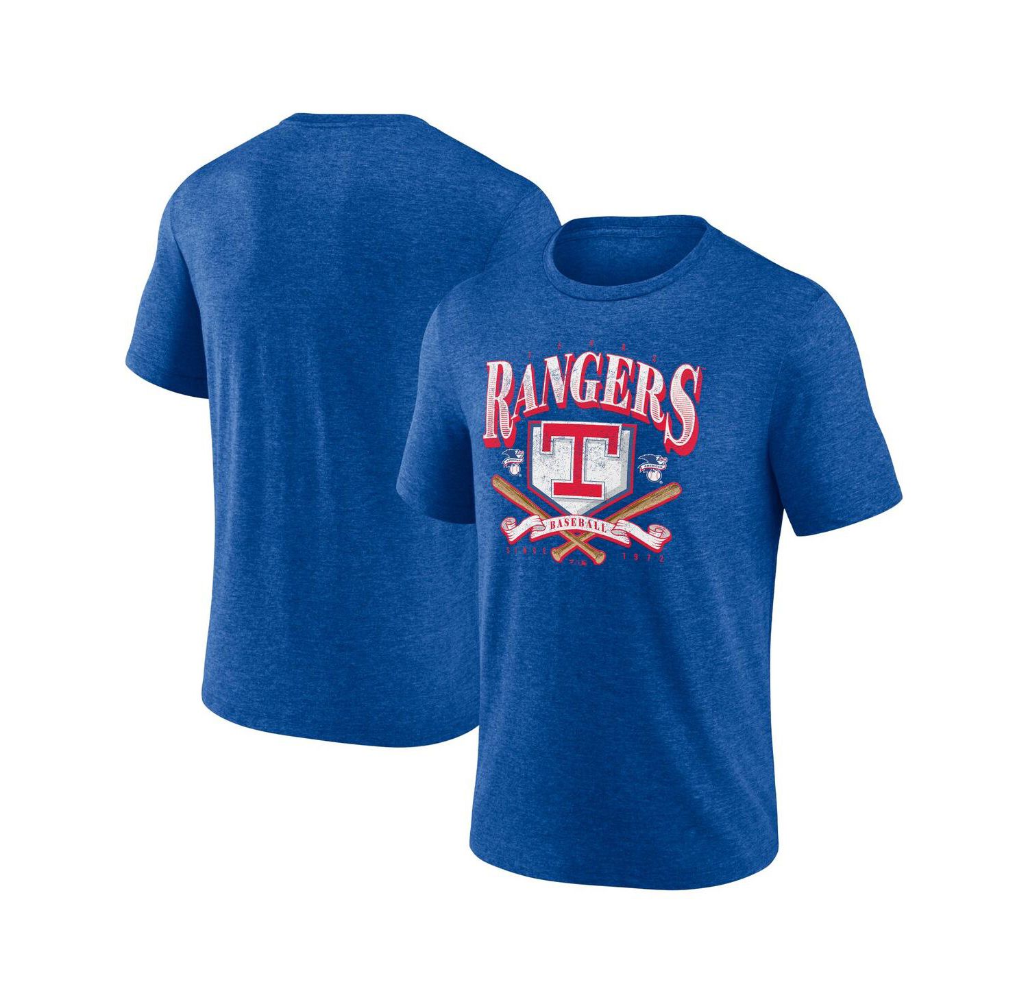 Men's Heather Royal Texas Rangers Home Team Tri-Blend T-Shirt