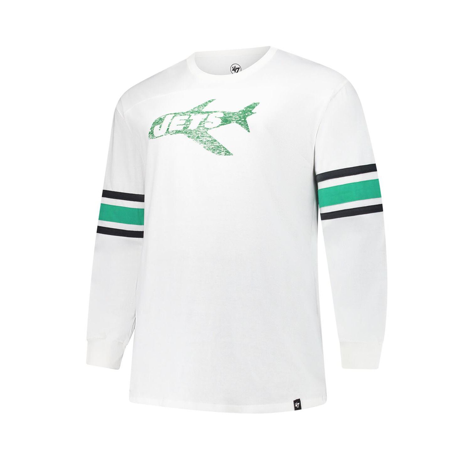Men's White New York Jets Big & Tall Premier Brex Long Sleeve T-Shirt