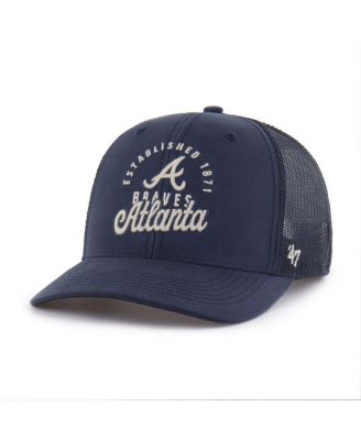 Men's Navy Atlanta Braves Pitstop Trucker Adjustable Hat