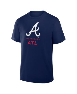Men's Navy Atlanta Braves Clubhouse Legacy Side Swipe T-Shirt