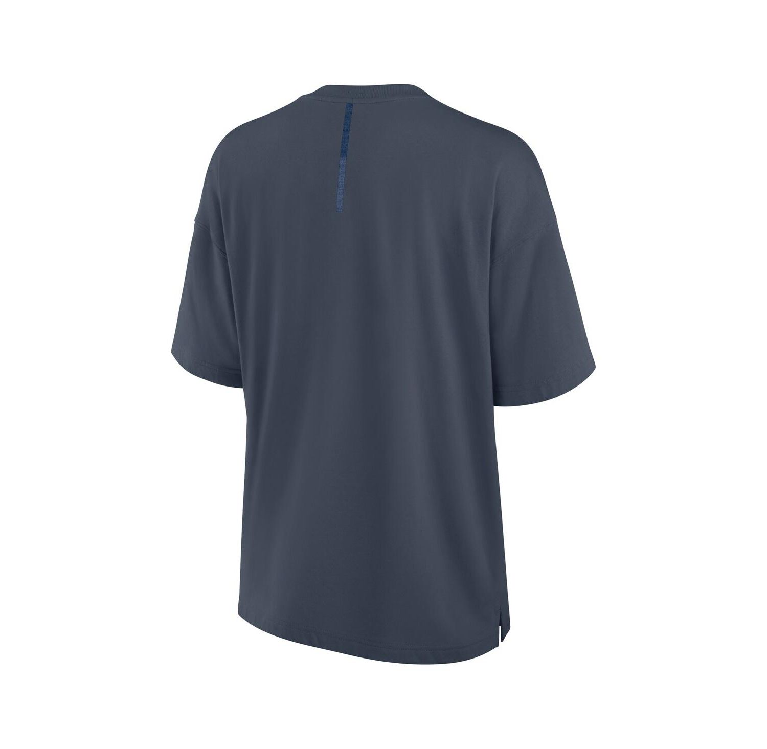 Women's Blue Atlanta Braves Oversized Elements Raw Edge Future Ground T-Shirt