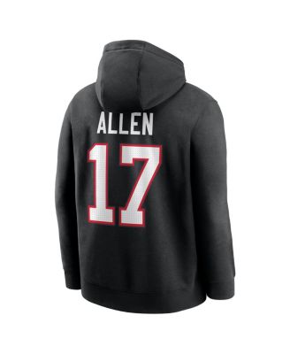 Men's Josh Allen Black Buffalo Bills Name & Number Fleece Hoodie