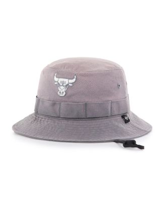 Men's Charcoal Chicago Bulls Buxton Garment Washed Bucket Hat