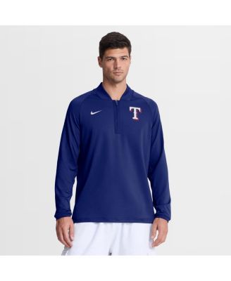 Men's Royal Texas Rangers Authentic Collection Dri-FIT Raglan Half-Zip Pullover Hoodie