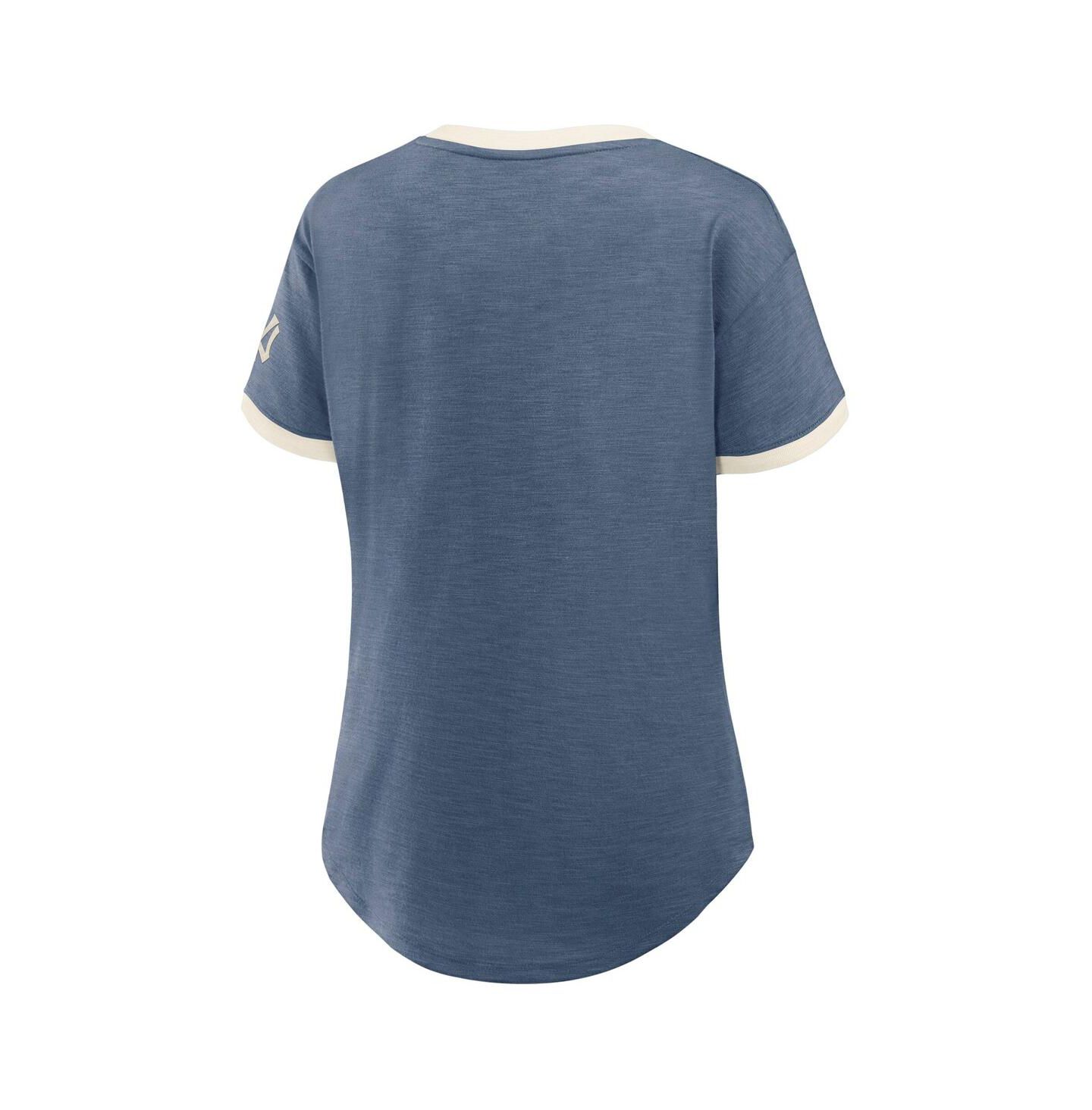 Женская футболка Fanatics Navy New York Yankees Cooperstown Collection Vintage Play V-Neck — фото 3