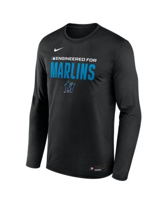 Men's Black Miami Marlins Authentic Collection Legend Dri-FIT Long Sleeve T-Shirt