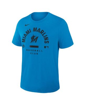 Men's Blue Miami Marlins Authentic Collection Early&nbsp;Work Tri-Blend Dri-FIT T-Shirt