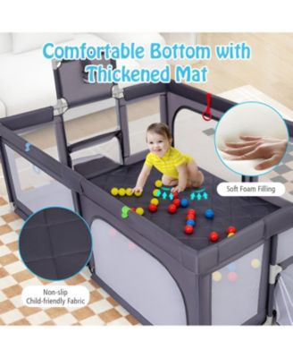 Extra Large Baby Play Yard with Basketball Hoop for Toddlers, Indoor Activity Playpen