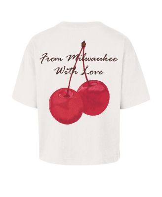 Women's Cream Milwaukee Brewers Love Letter Reed City T-Shirt