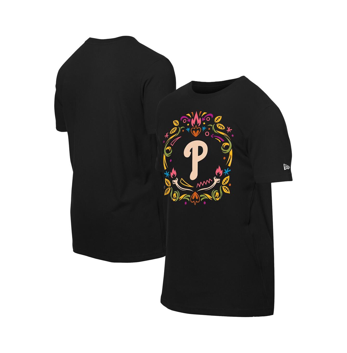 Мужская футболка New Era Black Philadelphia Phillies Día de los Muertos — фото 1