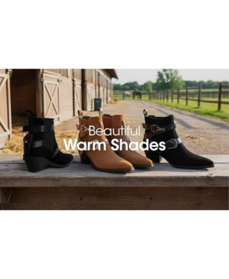 Womens Raveta Microfiber Buckle Strap Western Boots