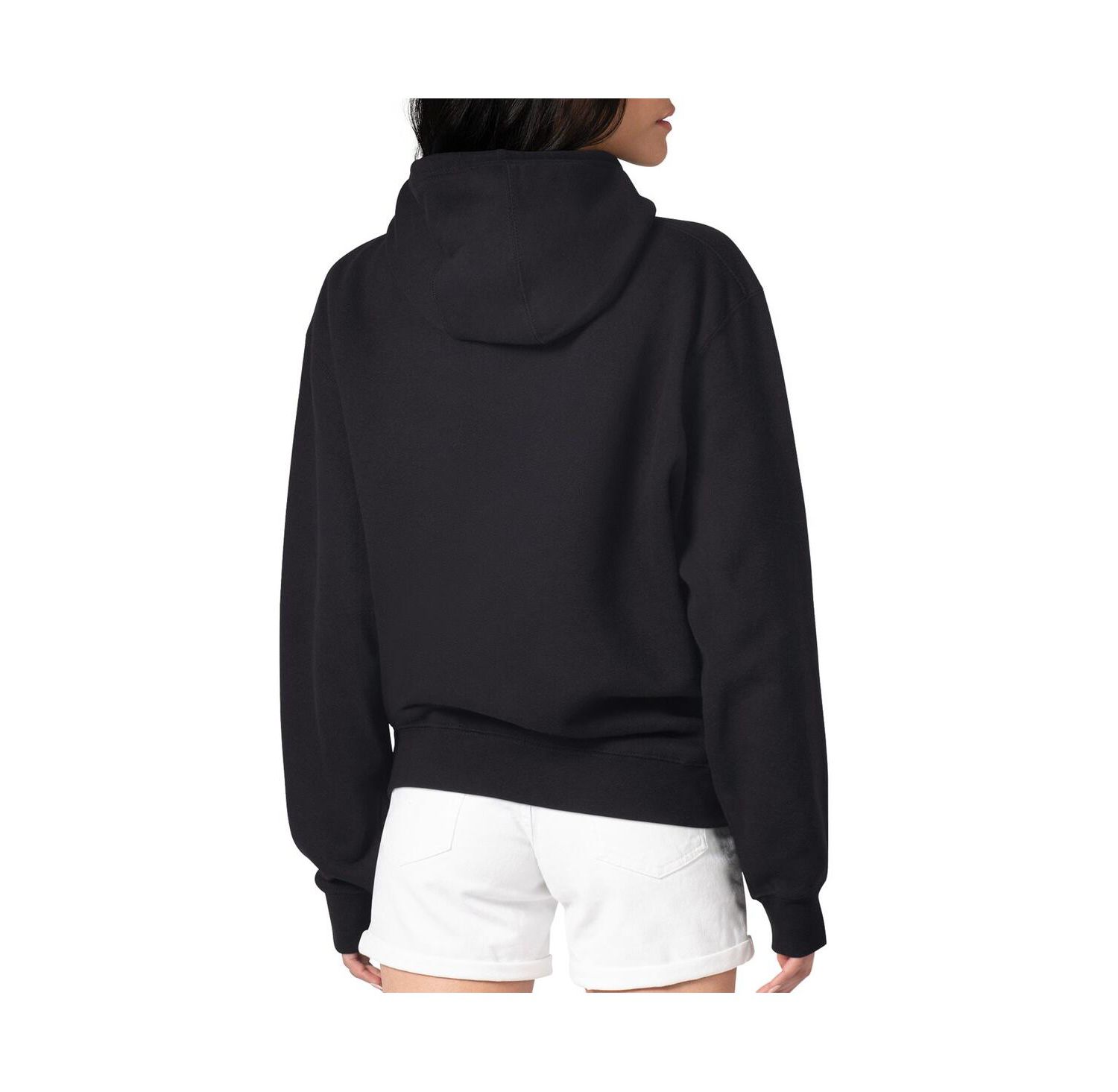 Women's Black New York Mets Metallic Drop Fleece Hoodie