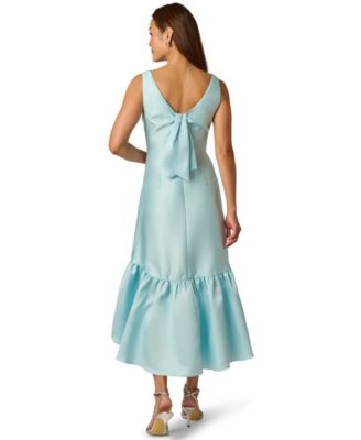 Women's Tie Mikado V-Neck Midi Dress