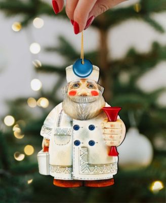 Doctor Santa Wooden Ornament