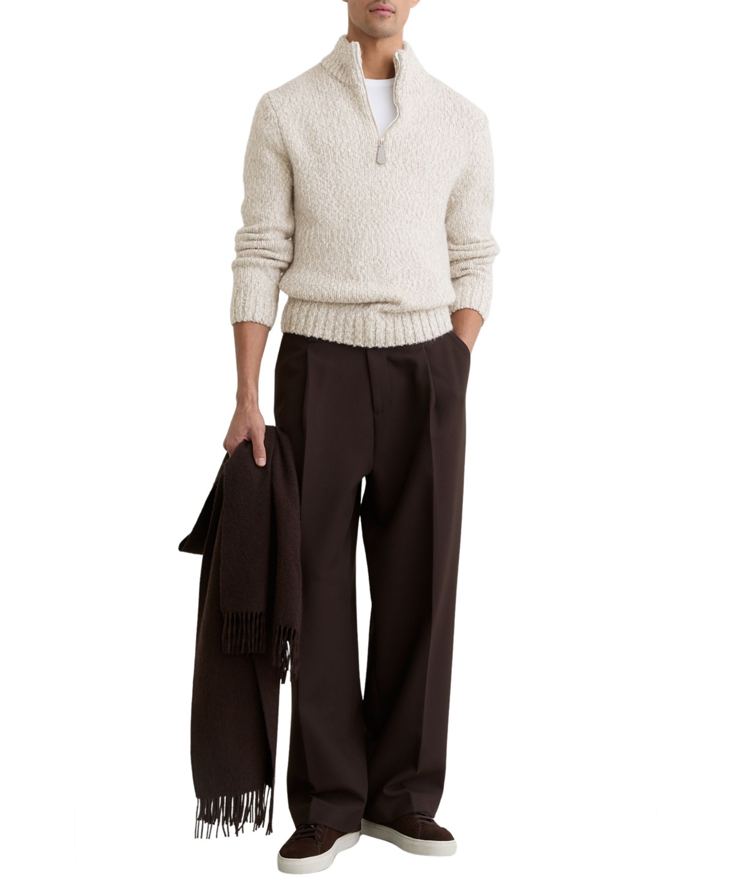 Men's Seb Marled Half-Zip Knitted Jumper with Wool