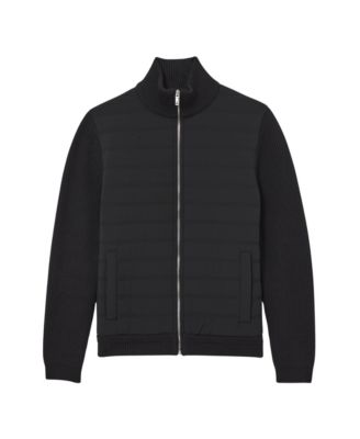 Men's Quilted Rib-Knit Funnel-Neck Jacket