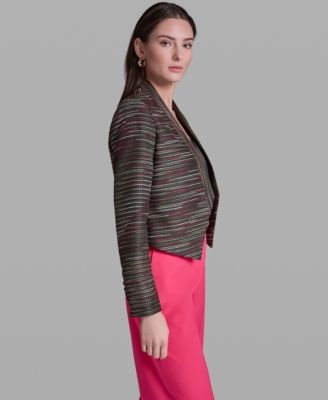 Women's Textured Open-Front Collared Jacket