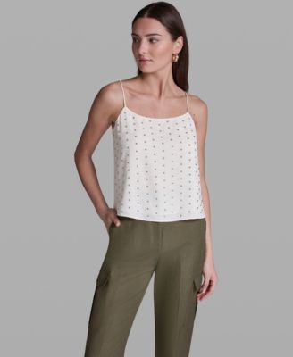 Women's Studded Scoop Neck Cami Top
