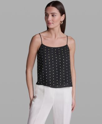 Women's Studded Scoop Neck Cami Top