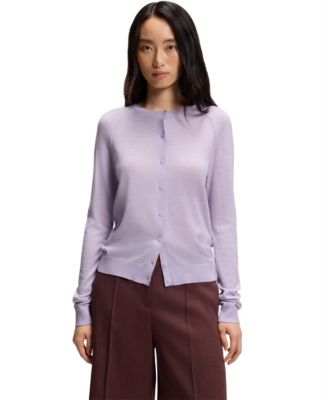 BOSS by Women's Extra-Fine Merino Wool Button-Up Cardigan Sweater