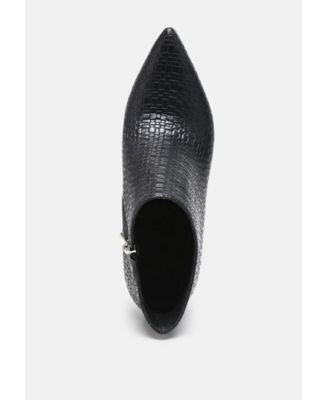 Rag and Co Womens Lolita Woven Texture Stiletto Boot