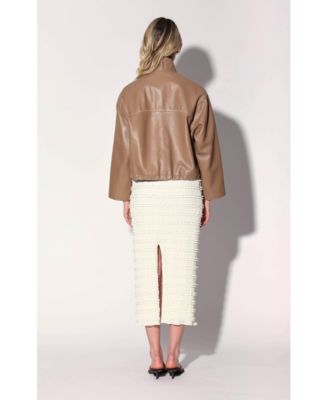 Women's Roman Funnel-Neck Lamb Leather Jacket