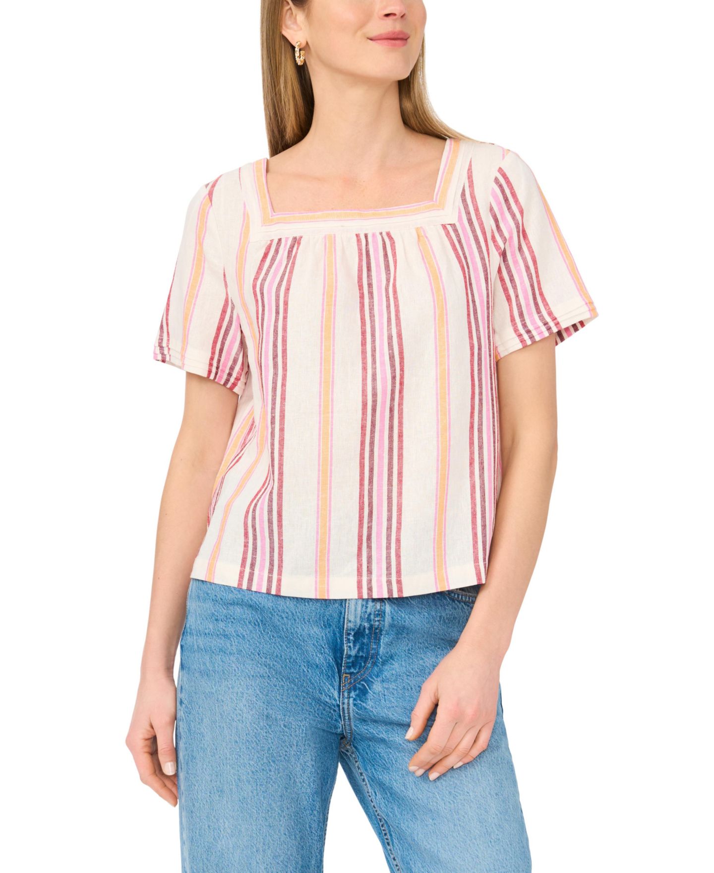 Женская блузка Vince Camuto Square Neck, цвет: Оранжевый — фото 1