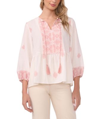 Vince Camuto Women's Tie Neck Peasant Blouse - Macy's