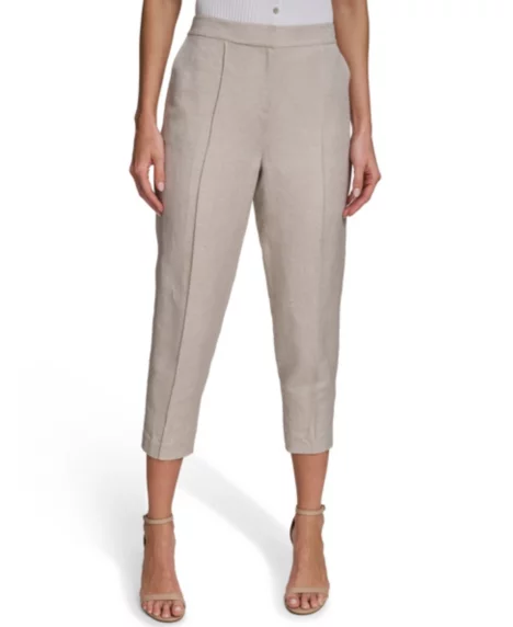 Petite Mid-Rise Ankle Pants - Flax