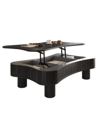 Lift Top Coffee Table - Fluted Panel, Hidden Storage.