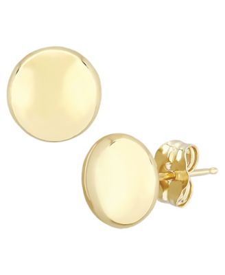 Flat Ball Stud Earrings (7mm) in 14k Yellow, White, or Rose Gold