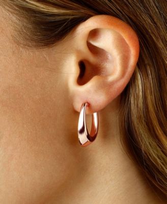 Polished Visor Earrings in 14k Yellow, White, or Rose Gold
