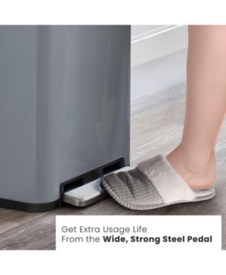 19 Gallon Large Kitchen Trash Can with Soft Close Lid, Liner-Free Stainless Steel Body