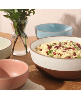 William Crest 4 Piece Nesting Serving Stoneware Reactive Bowl Set, 5”, 6.25”, 7.5”, 9”, Prep & Serving Bowls