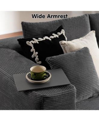 No Assembly Required Cloud Sectional Sofa, L-Shape Couch Chaise Lounge with Deep Seat and Wide Armrest for Living Room Bedroom