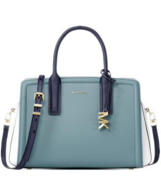 Laila Small Color-Block Leather Satchel